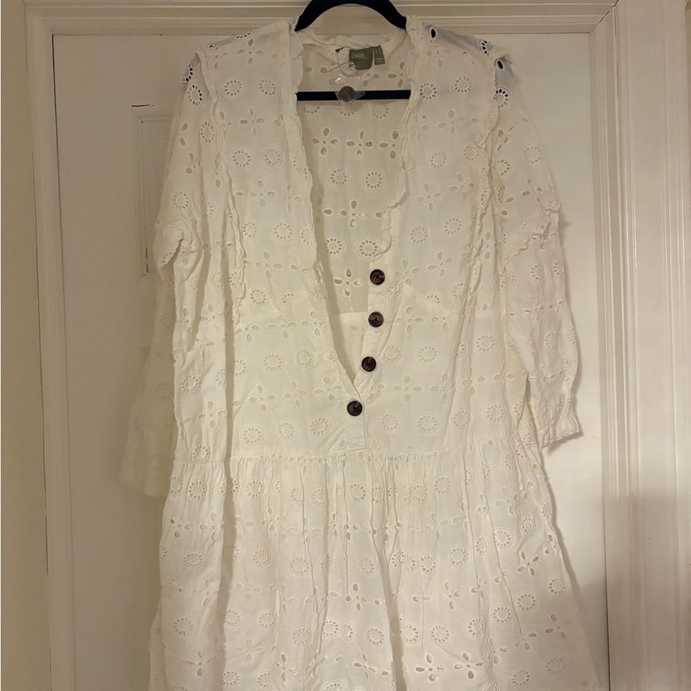 ASOS Curve White Eyelet Dress